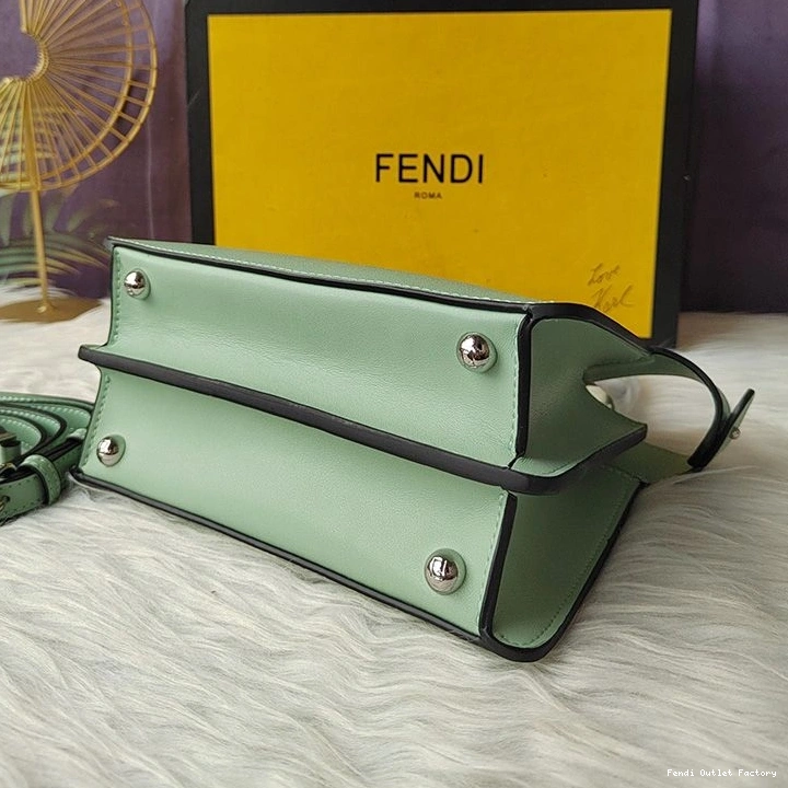 Cheap HOT Nappa ISeeU In Fendi Leather Green Peekaboo Bag Petite 0801